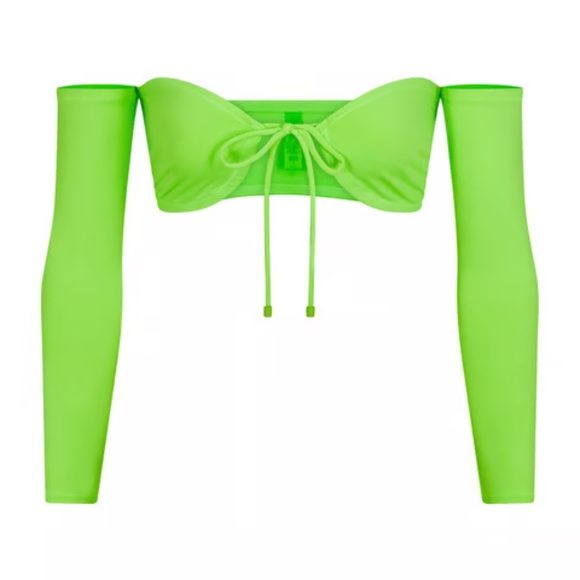 SKIMS Other - NWT Skims Swim Long Sleeve Bikini Top - neon green - size M